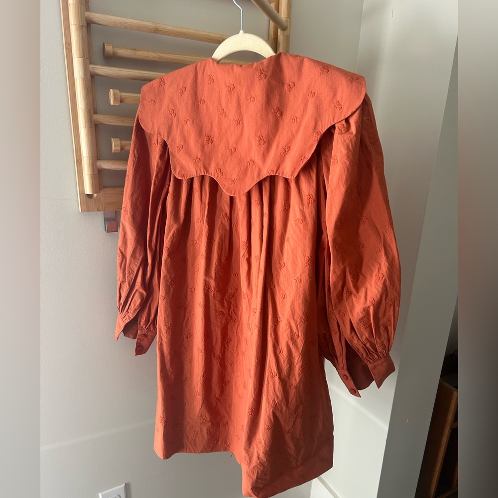 Cottage core mini dress, oversized collar - Picture 4 of 6